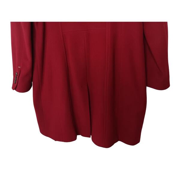 Anne Klein Red Wool Cashmere Blend Coat Women’s Size 16 Lined Winter - Picture 11 of 16